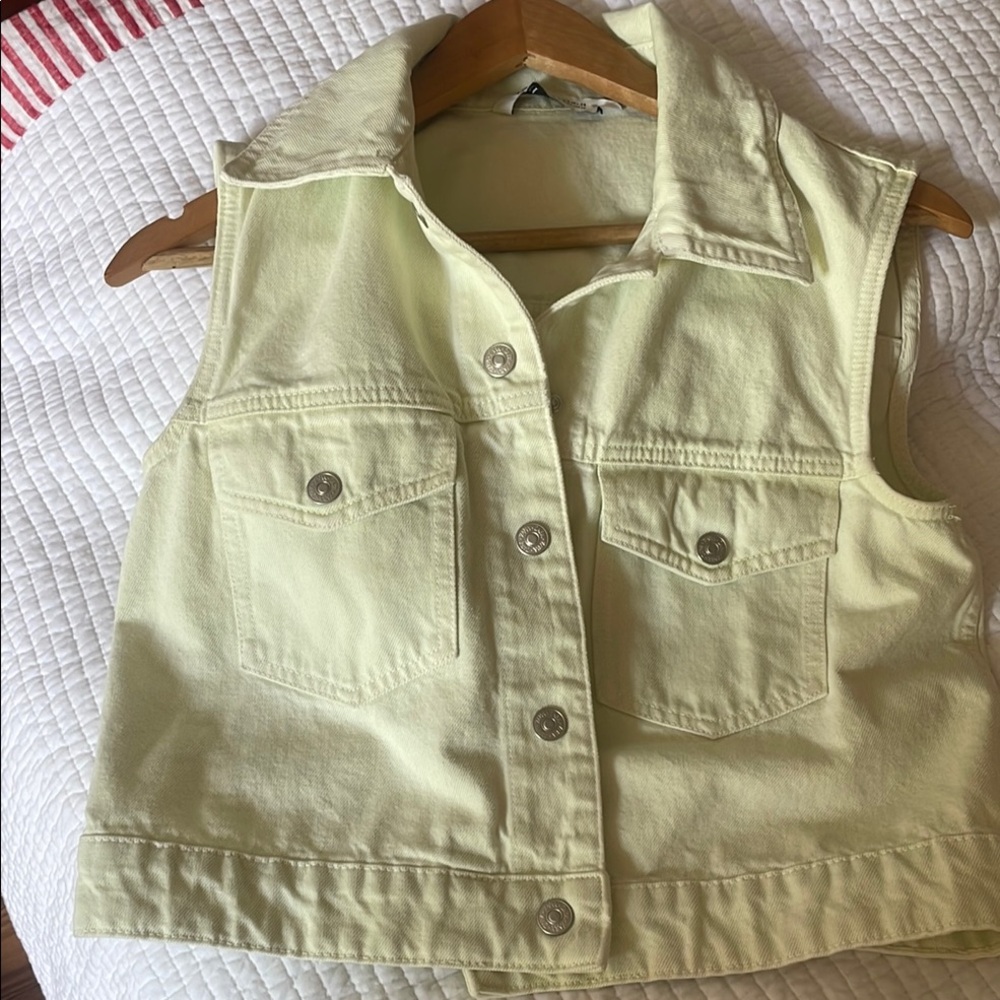 Zara Light Yellow Denim Vest